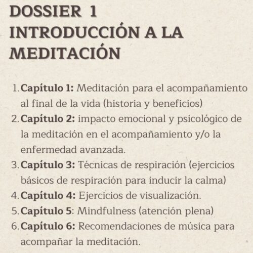 Dossier meditación y acompañamiento final de vida